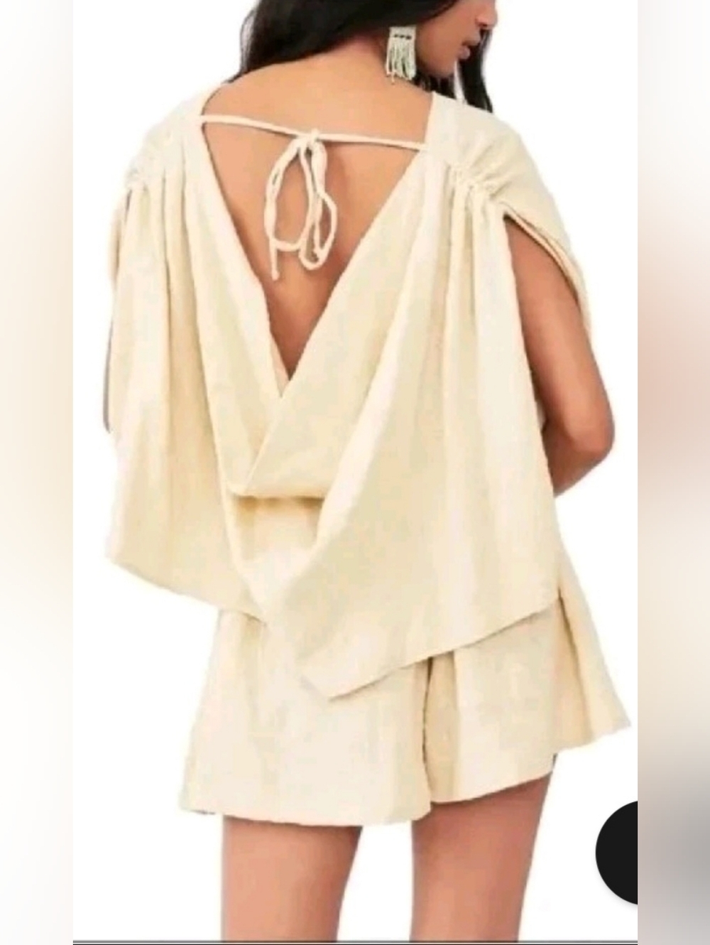 Free People Sage Green  Romper with Elastic Waist - Picture 2 of 8